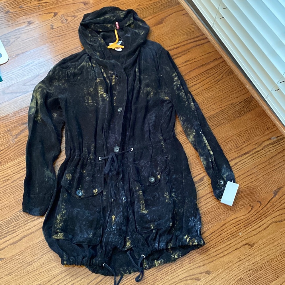 NWT Hard Tail Jacket Woman S-Small Anorak Hood Ink Black NEW